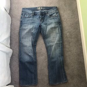 Washed out blue jeans